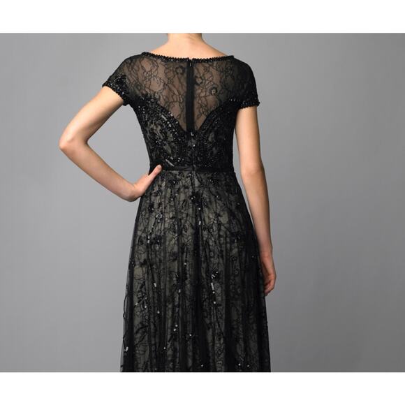 Basix Black Label Sequin Beaded Lace Dress Size 6 - Picture 7 of 13